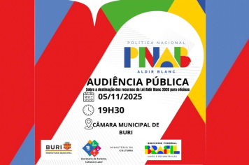 Audiência Pública discute destinação dos recursos da Lei Aldir Blanc 2026 em Buri