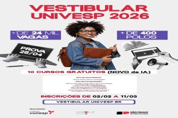 UNIVESP abre inscrições para o Vestibular 2026 com mais de 24 mil vagas gratuitas