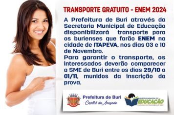 TRANSPORTE GRATUITO - ENEM 2024