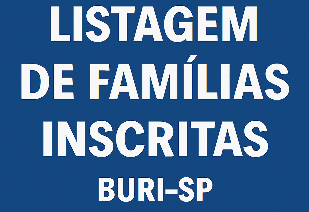 LISTAGEM DE FAMILIAS INSCRITAS - CDHU